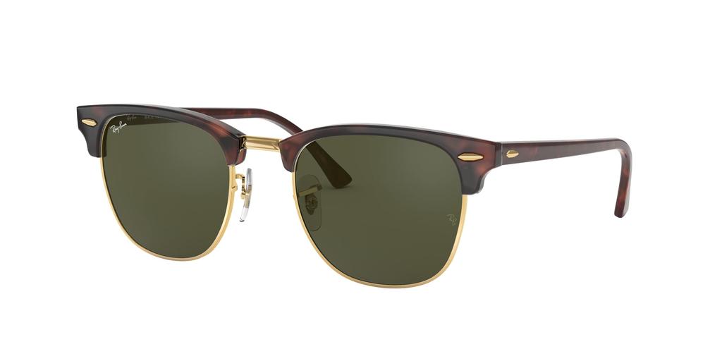 Ray-Ban RB3016 Clubmaster Square Sunglasses W0366 G-15 GREEN 51 Mm