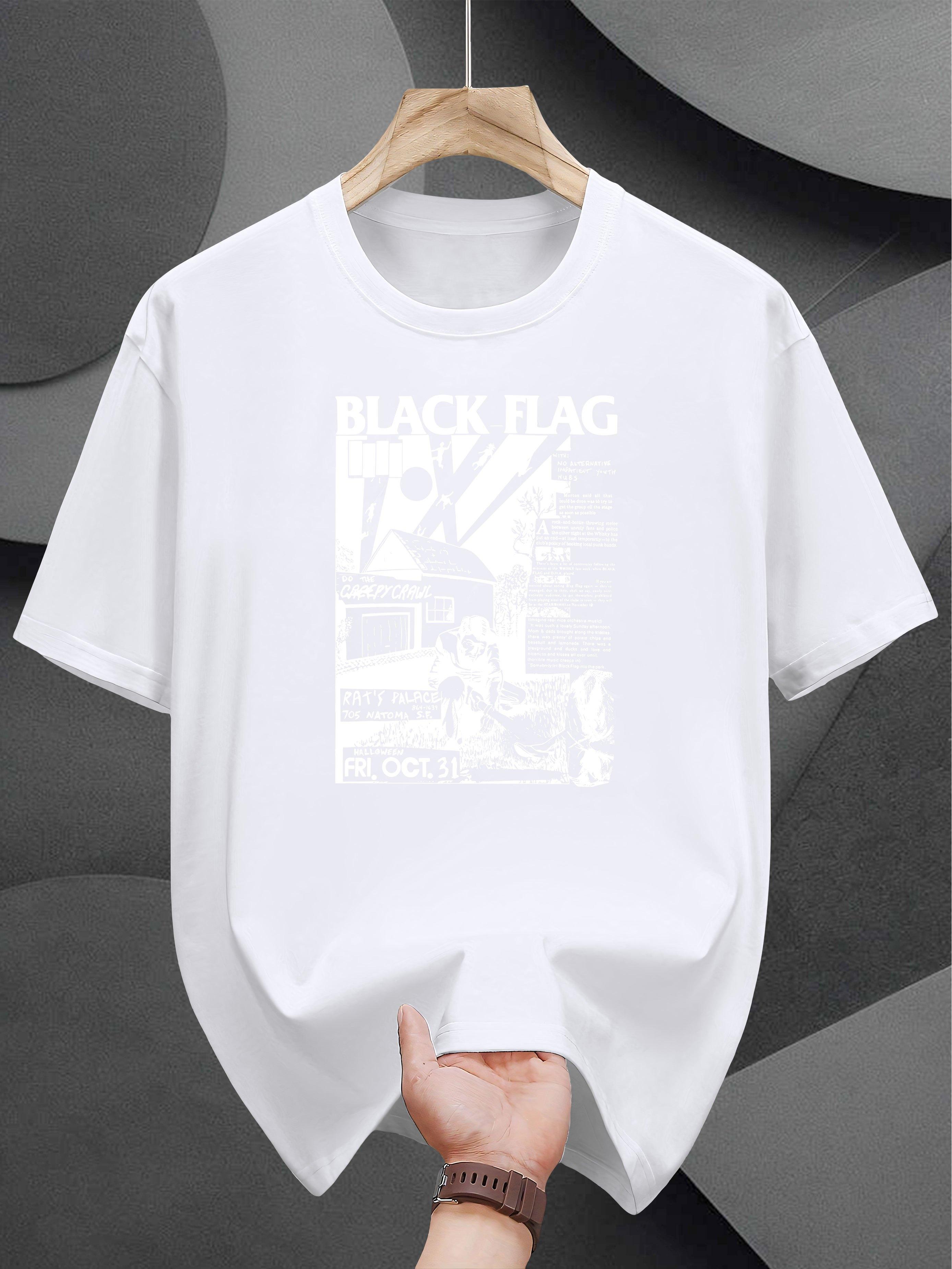 Black Flag Graphic T-shirt - Casual Summer Tee with Skull & Roses Design XXXXL
