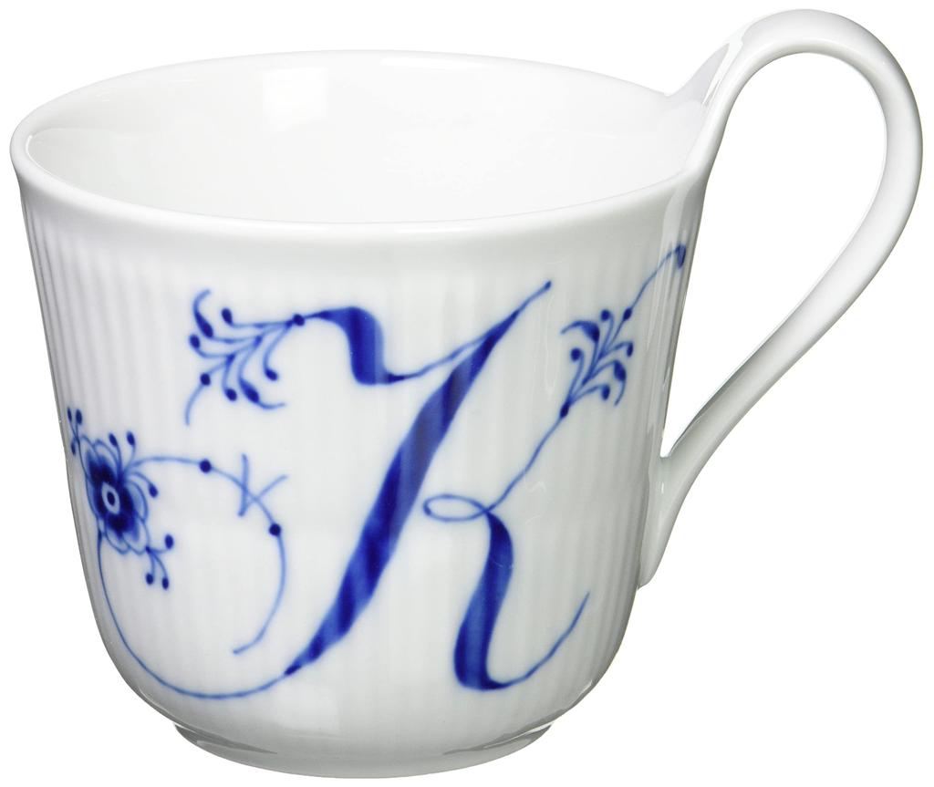 [Officially Imported] Royal Copenhagen Blue Fluted Plain High-Handle Mug, 330ml, "K," Wedding Gift, 1017157