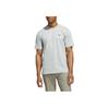 adidas Round Neck Breathable Versatile Sports Casual Short Sleeve T-Shirt Men Tops Gray JI9462