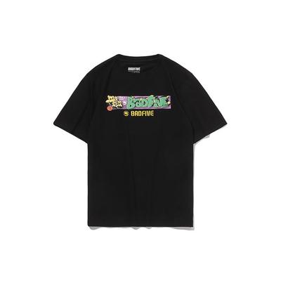 Badfive Basketball Series Heroic Comic Print T-Shirt Men Tops Black AHSQ781-4