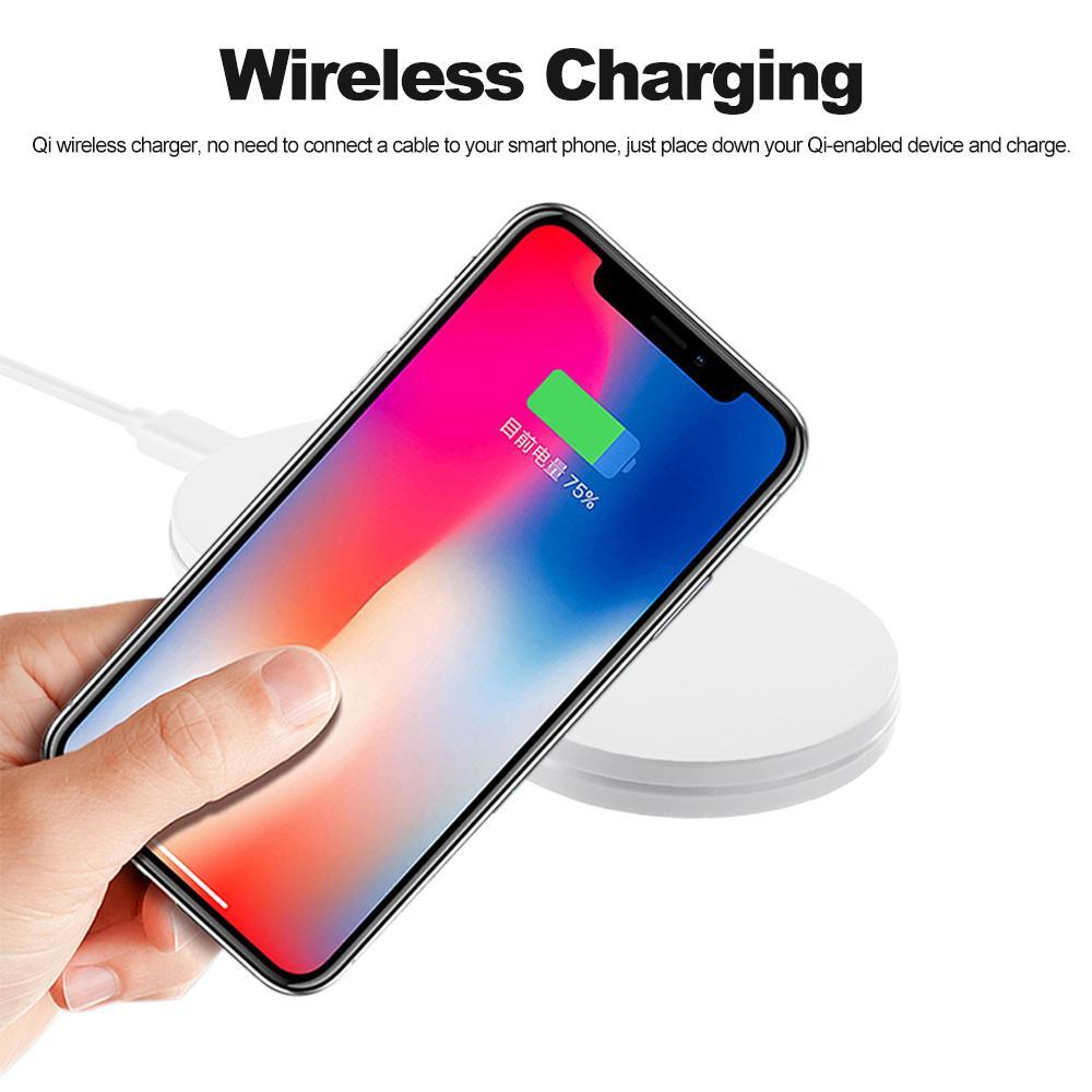 Satın alın Q100 Wireless Charger Fast Charger Plate Qi Wireless Charging Pad Breathing Led For