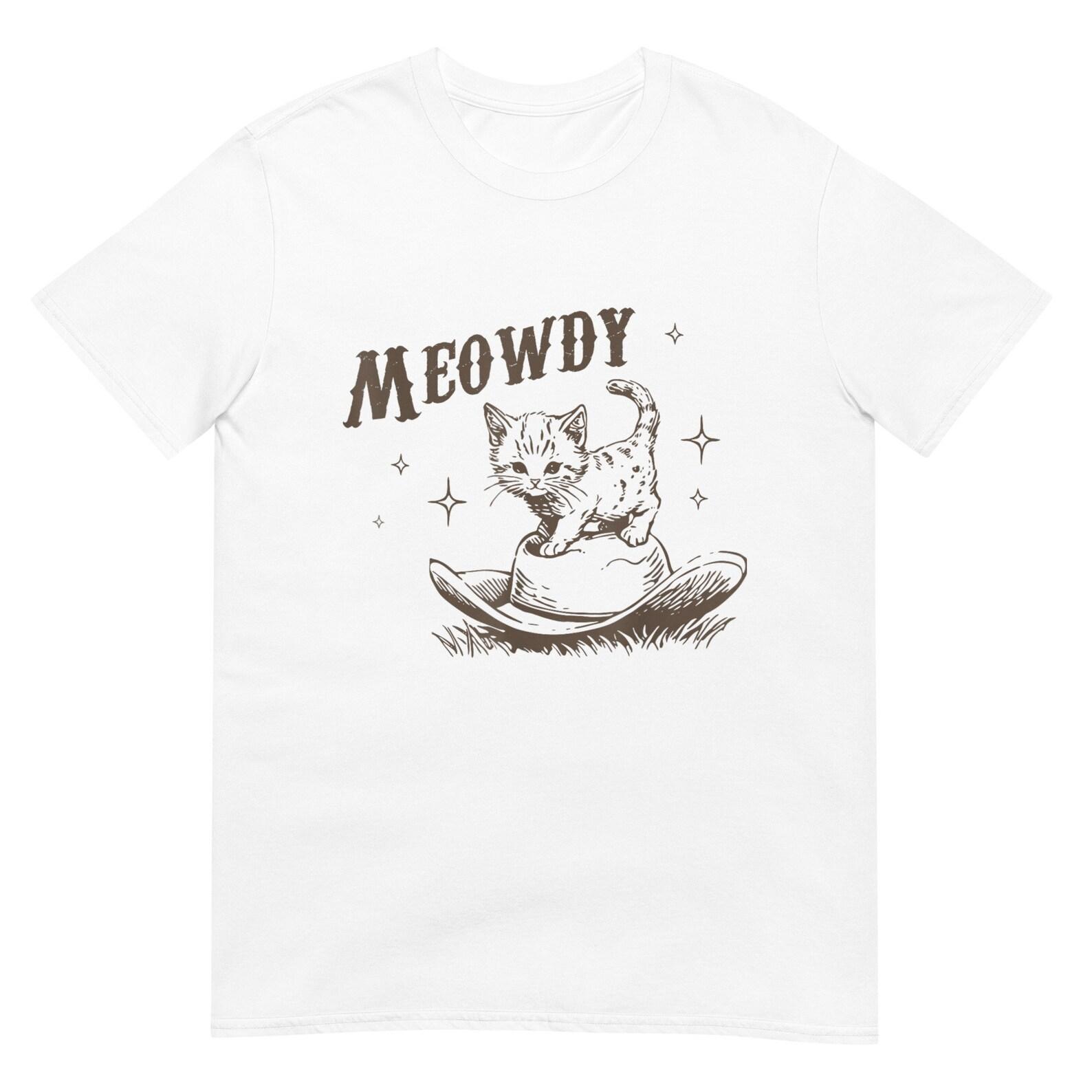 Meowdy Kitten T-shirt: Cute Cat, Country Western Tee S