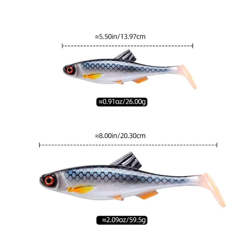 Fishing Lures Soft Casting Fishing Lures Simulation Swimbaits, 14cm 20.3cm Soft Baits Swimming Lures Slow Sinking Lures
