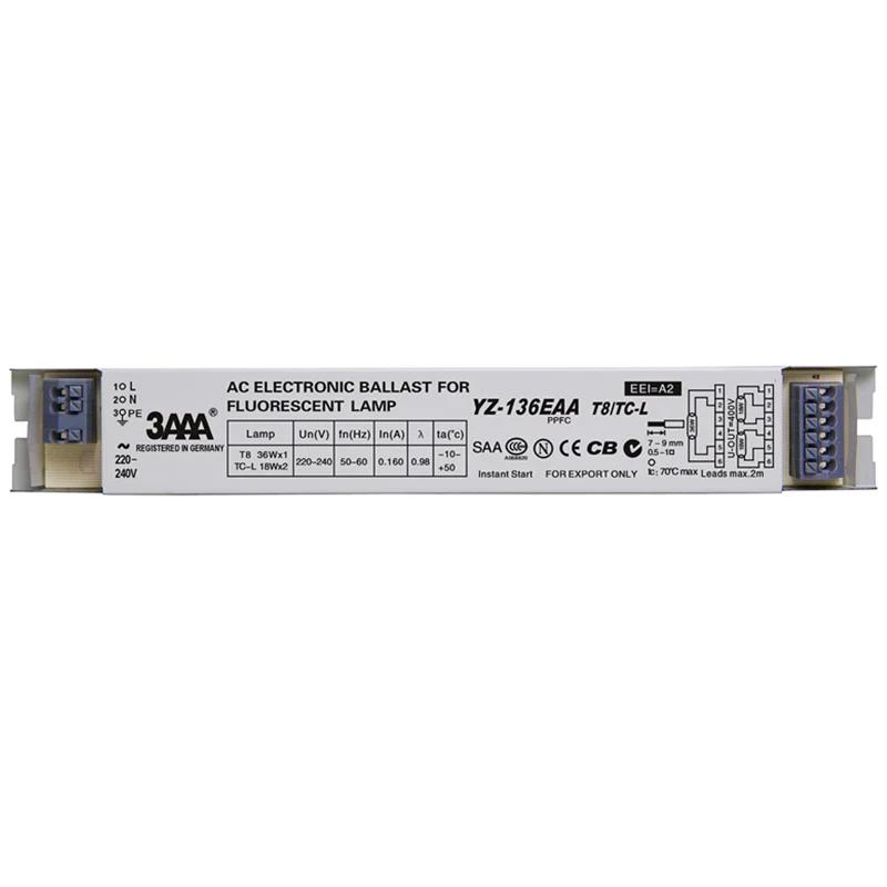 3AAA YZ-136EAA YZ-236EAA T8/TC-L 220V 1*36W 2*36W T8 Electronic Ballast For T8 Fluorescent Lamp Advertising Light Box