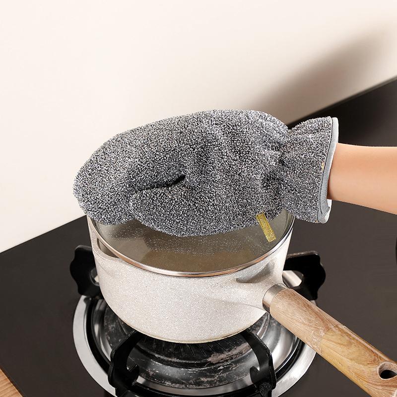 1Pcs Wire Dishwashing Gloves Multi-Functional Waterproof Dish Cleaning Glove Kitchen Thermal Insulation Anti-Scalding Mittens