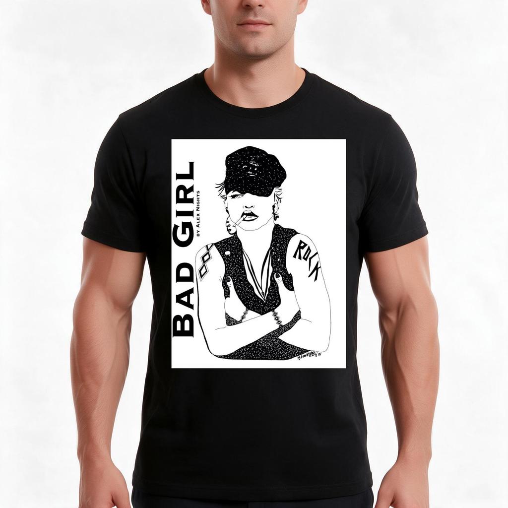Bad Girl Tshirt Summer Casual Cotton Tee Oversized Streetwear Tops Vintage Graphic Print Loose Fit Short Sleeve