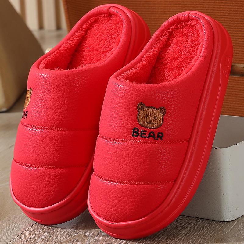 Winter Cotton Slippers for Men and Women: Non-Slip, Thick-Soled Home Slippers for Indoors