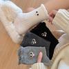 Female Autumn and Winter Sweet Lovely Embroidery Expression Bubble Mouth Lace In Tube Socks
