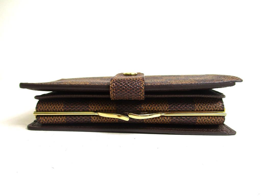 Authentic LOUIS VUITTON Damier Brown Leather Bifold Wallet Viennois #a460 Seller refurbished