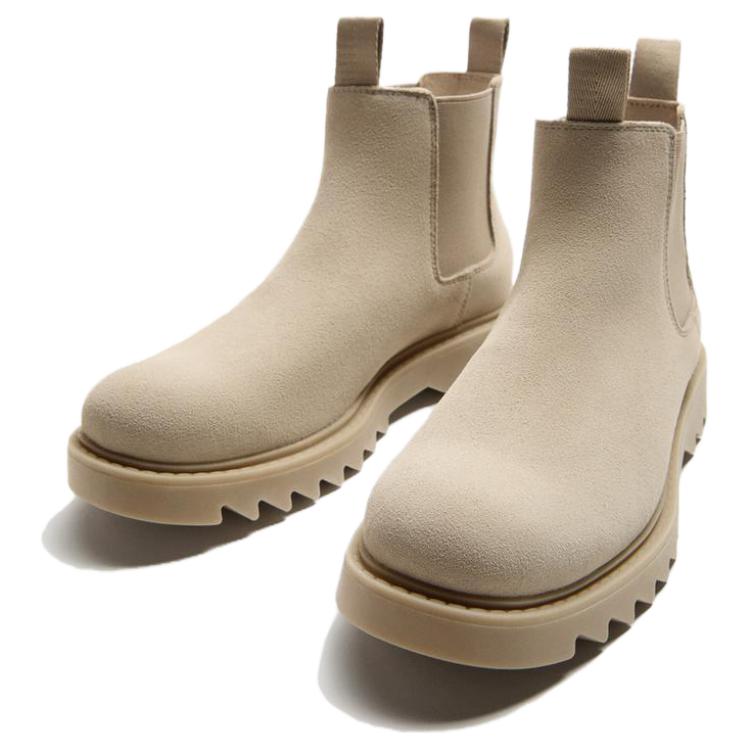 Zara Comfortable Fashion Short Chelsea Boots Men Boots Beige 12029520107