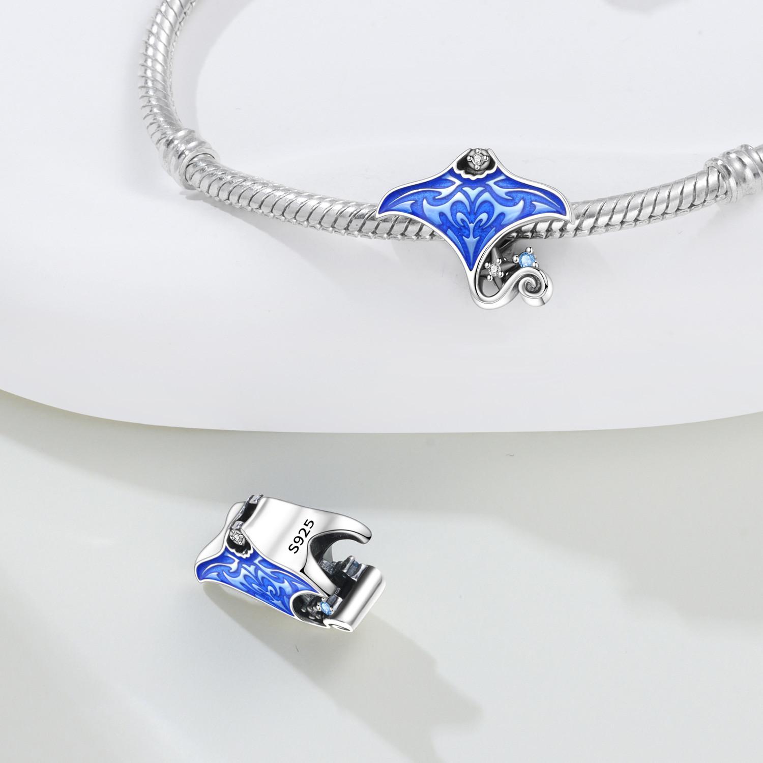 Copper Craft Blue Ocean World Manta Ray Beaded Earring Jewellery Set Wedding Anniversary Jewellery Gift For Women