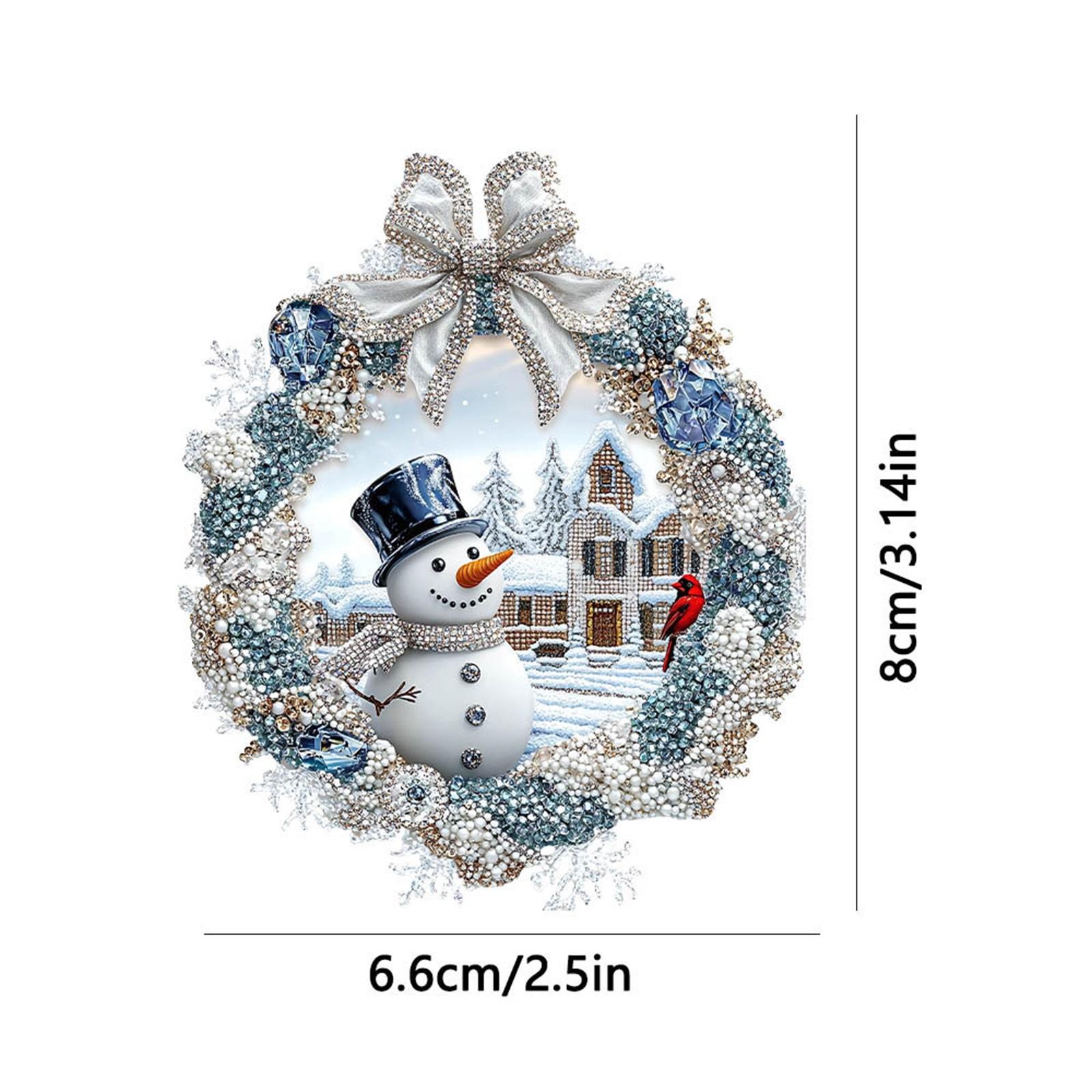 

Cartoon Bow Snowman Car Interior Rearview Mirror Acrylic Pendant Decoration one size