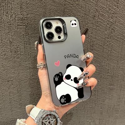 Cute Panda Phone Case Suitable for iPhone 16, 15, 14, 13, 12, 11 Pro/Max/Plus Shockproof Back Cover and Anti Drop