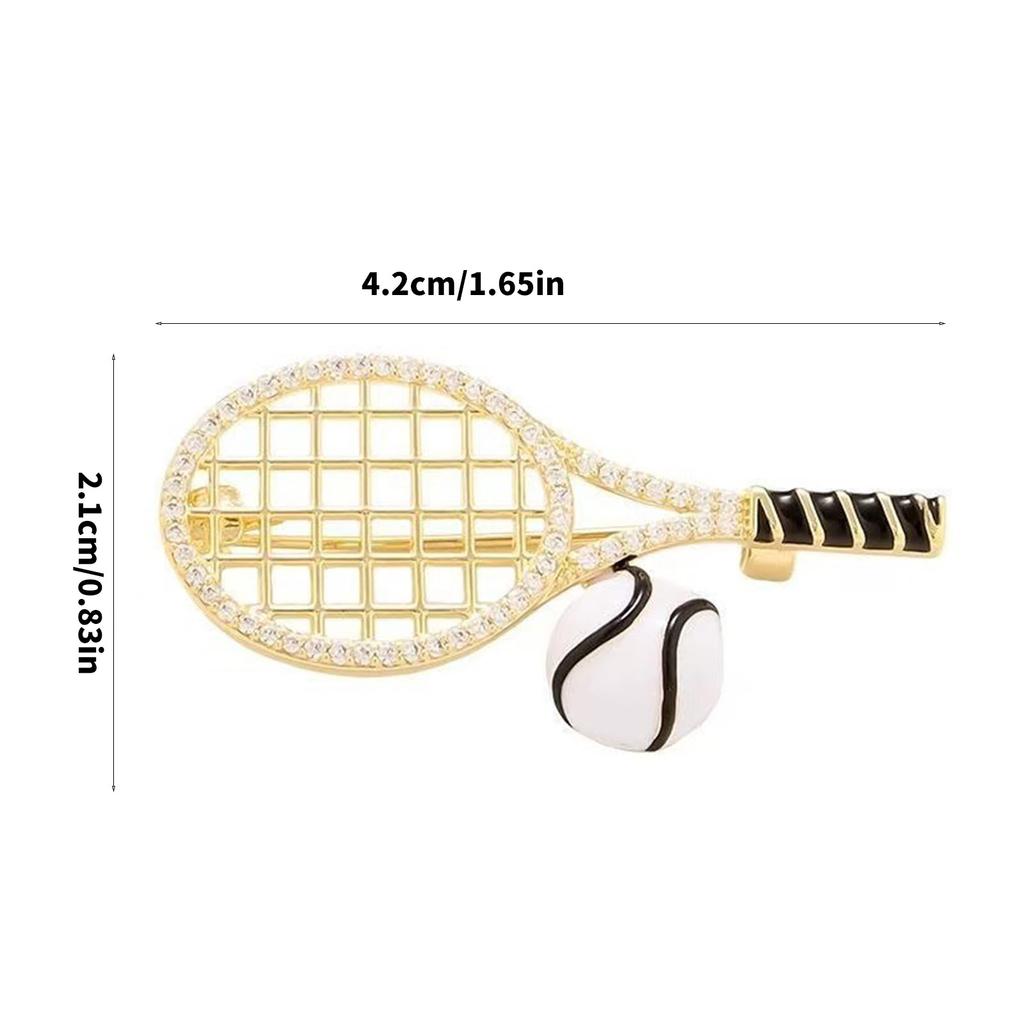 Sportowa Broszka-Pin w Kształcie Rakiety Tenisowej Stop Lekka Konstrukcja Bezpieczne Zapięcie Na Nieformalne Wydarzenia i Aktywności na Świeżym Powietrzu