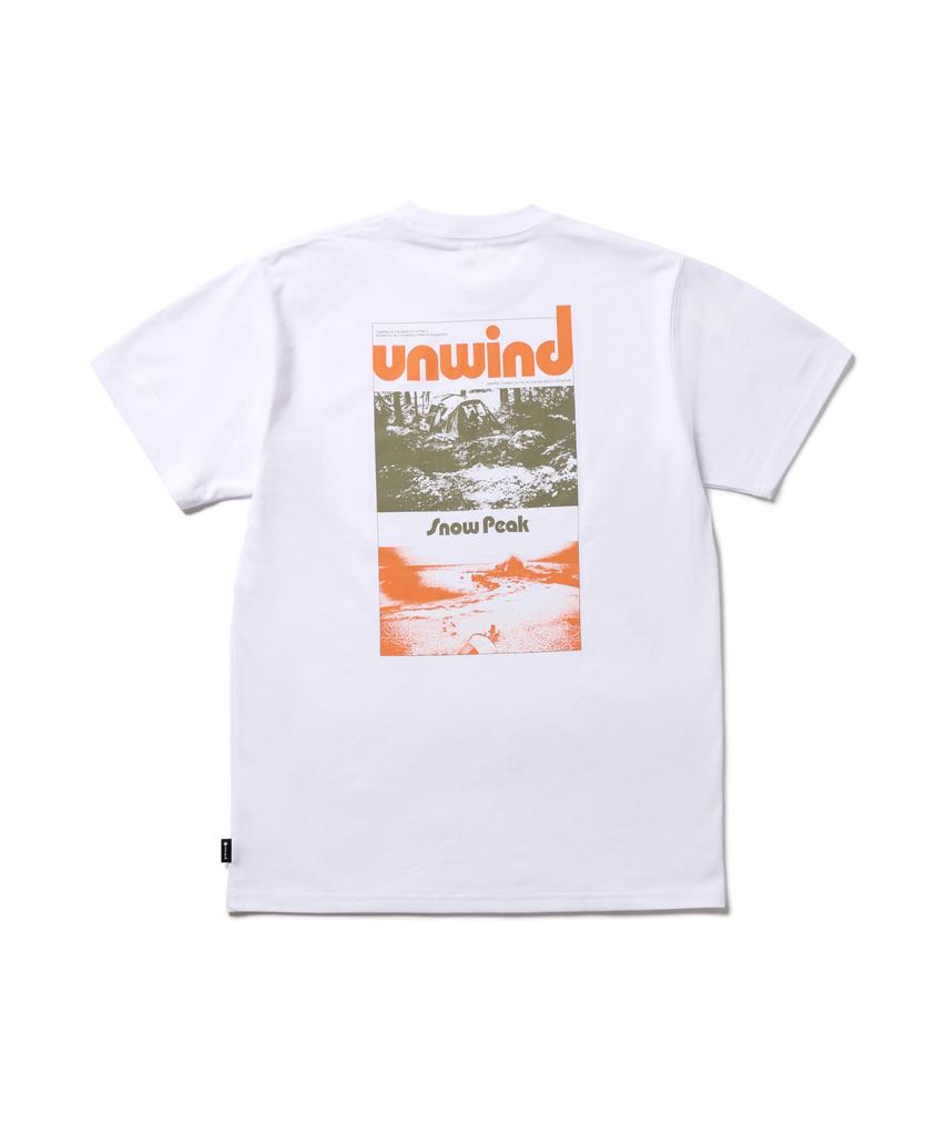Snow Peak Unwind T-Shirt, Size L, White, TS-25SU105, Perfect for Festivals, Camping, and Outdoor Activities