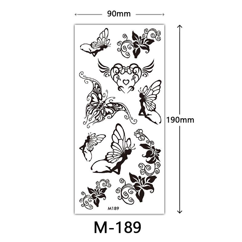 Wasserdichtes dreidimensionales Farbdruck-Tattoo-Sticker, Schmetterling Blume Tier Tattoo