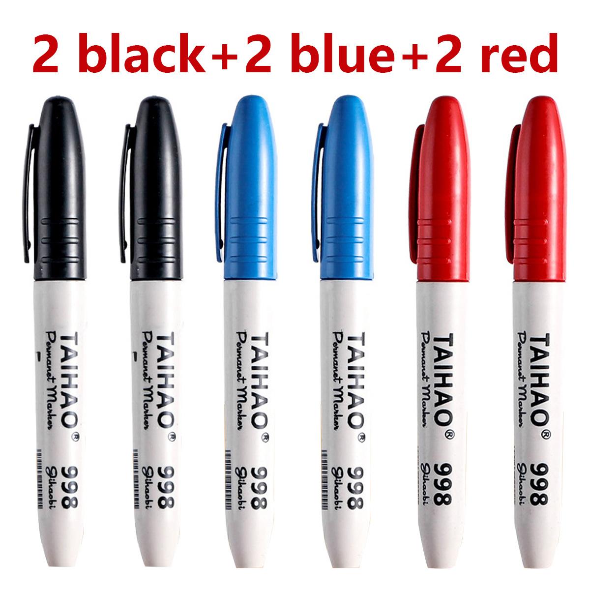 

6/10pcs Mixed Oil-based Marker Pen Not Erasable Quick-drying Waterproof Marker School Students, Business Office Supplies