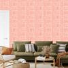 Polynesian Geometric Pattern Wallpaper Coral and Peach 50x1000