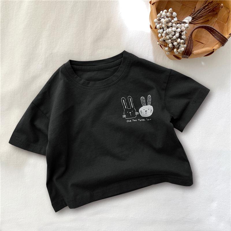 Toddler Korean Style Cartoon Short Sleeve Cotton T-Shirt