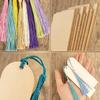 60pcs Unfinished Wooden Bookmark DIY Craft Kit - 30 Tags & Tassels Blank Bookboard Pendant Bookmark, wood decoration