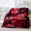 Rose Customize Your Name Blanket Lightweight Personalized Blanket Soft Warm Cozy Versatile for Home Decor Office Chair Nap Office for All Occasions