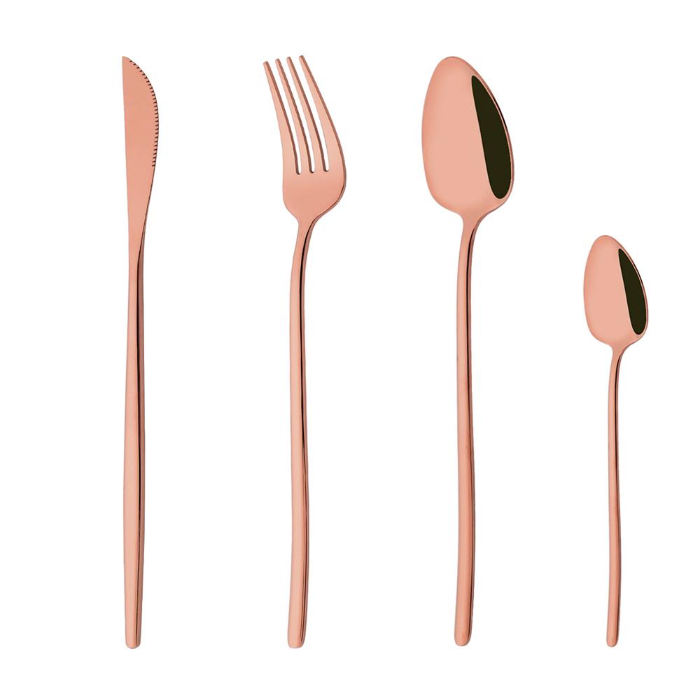 4Pcs Cutlery Set Black Gold Dinnerware Stainless Steel Silverware Knife Fork Spoon Tableware Flatware Set Kitchen Accessories