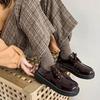 Lace-up JK Uniform Student Flat Bottom Round Head Small Leather Shoes Women's New British College Style Japanese Big Head Single Shoes