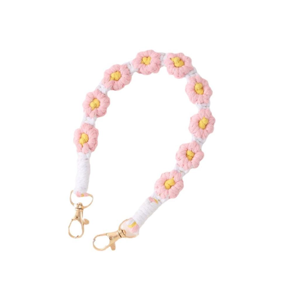 Nordic Style Hand-woven Small Daisies Cute Flowers Stanley Water Cup with Water Cup Rope Cup Cover Silicone Ring