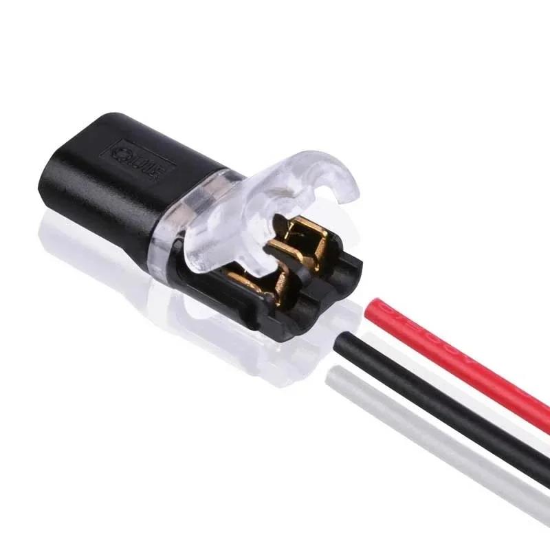 50/1Pcs Waterproof Fast Plug Double-Wire Plug-in Connector Car Electrical Cable Snap Connectors 2 Pin Way Strip Lights Terminal Plug Connectors 4