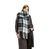 Winter warm mohair plaid fringed scarf female designer high-end versatile soft atmosphere scarf