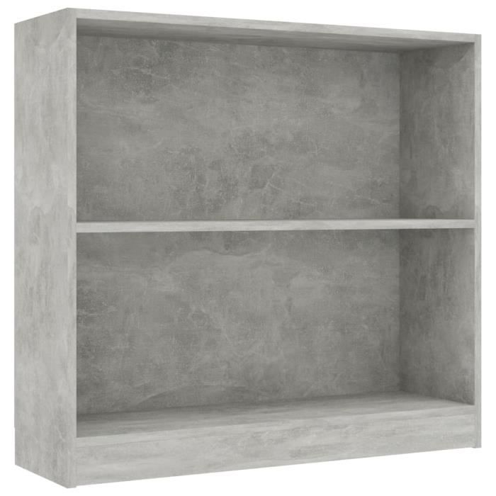 Bookcase - vidaXL - Concrete Grey - 80 X 24 X 75 Cm - 2 Shelves - Contemporary Design