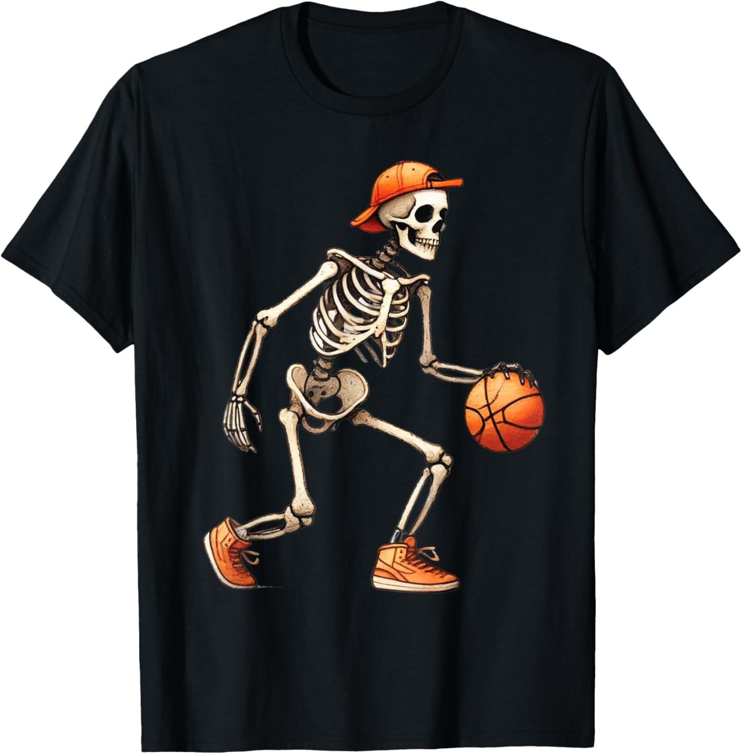 Skeleton Basketball Halloween Costume Funny Men Boys Kids T-Shirt S разноцветный