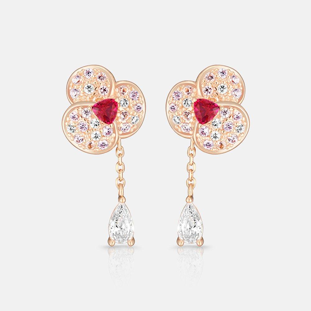 La Rosa Silver Rose Earrings A221Se0005Rpr .