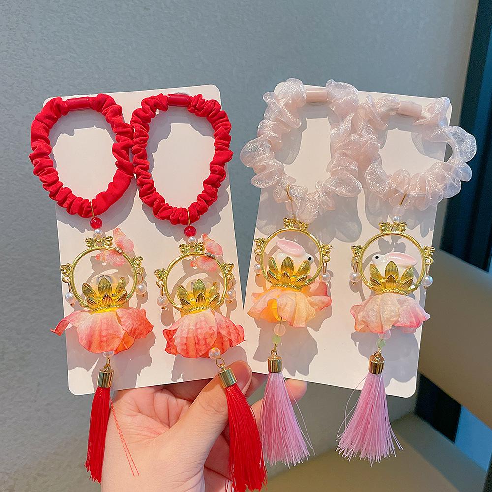 Nezha Panda Christmas Hair Ties & Headbands for Girls - No Damage Cartoon Hair Accessories