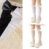 Modische Socken im süßen Stil mit Spitzen-Schleifen-Dekorationen für Kinder, leichte Sommer-Wadenlange Socken für Mädchen