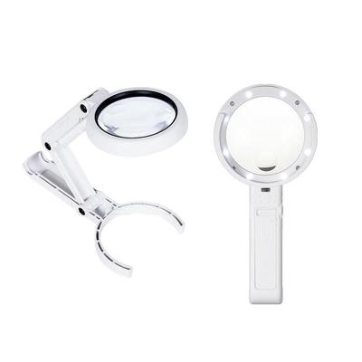 Illuminated 11x 5x Magnifying Glass Light Stand Portable Magnifier LED Lights Desktop Folding Lamp Newspapers