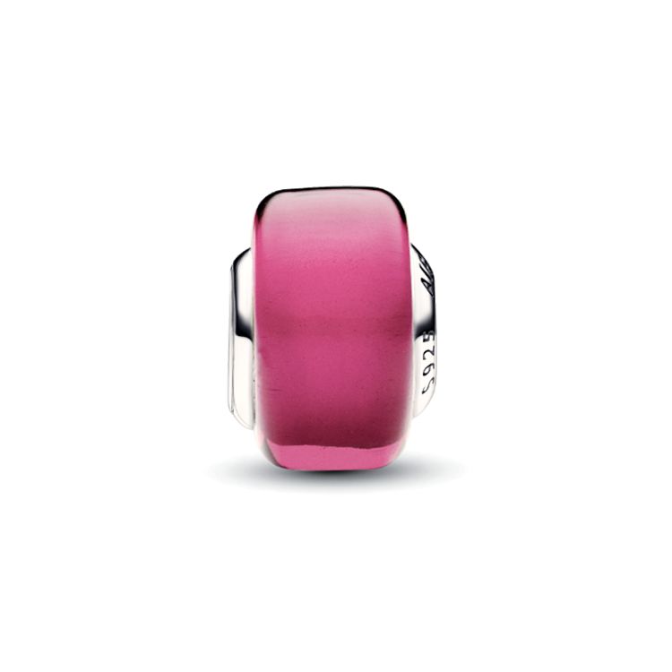 Pandora Letter Engraved Glass Pendant Women pendant Pink 793107C00 Box