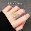 Luxury Premium Bridal Banquet Necklace Earrings Ring Set Super Shiny Zircon Earrings Pendant Temperament Earrings