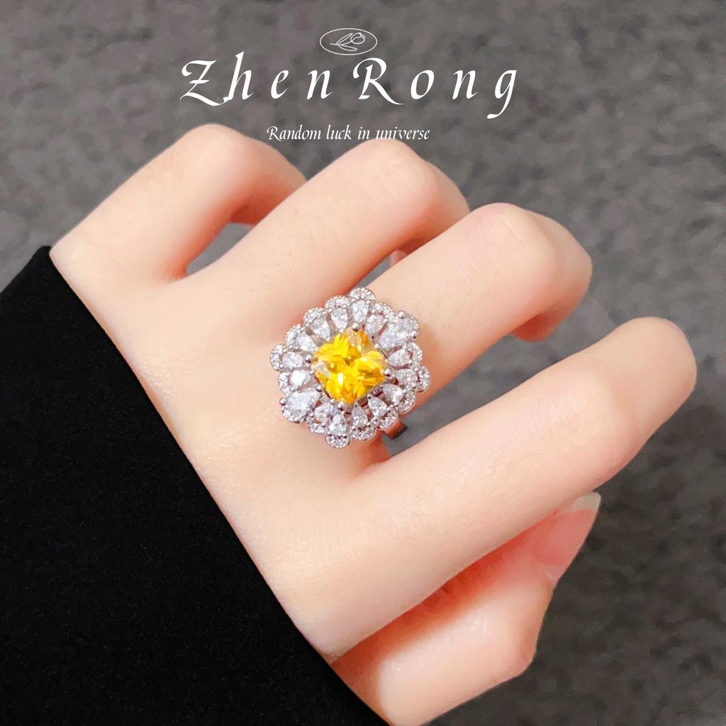 Luxury Premium Bridal Banquet Necklace Earrings Ring Set Super Shiny Zircon Earrings Pendant Temperament Earrings