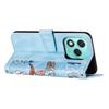 For Honor 400 Lite 5G Case PU Leather Floral Phone Cover with Card Slots/Wrist Strap