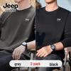 JEEP SPIRIT Men's 220G Pure Cotton Loose Fit Long Sleeve T-Shirt