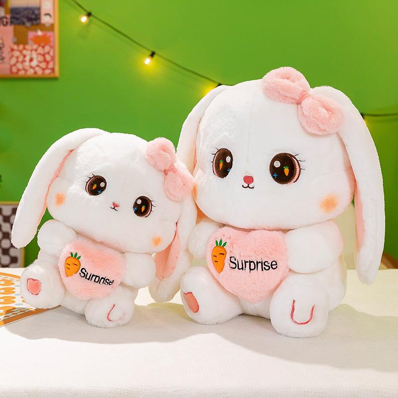Pattern Carrot Loving Heart Rabbit Plush Toy Animal Stuffed Decoration Doll