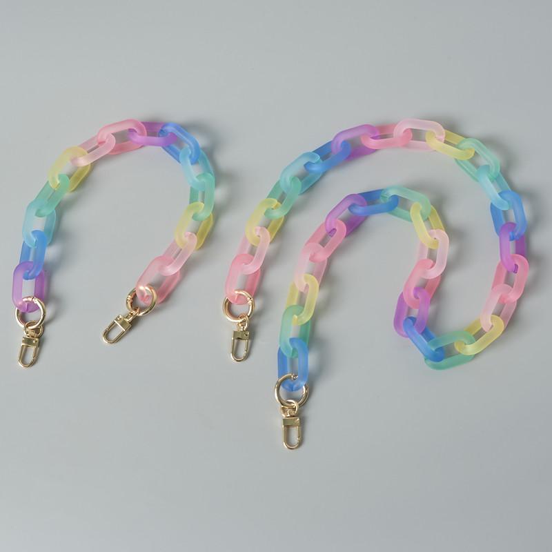 New Phone Chain Accessory Detachable Parts Neon Candy Matte Crossbody Resin Cute Strap Phone Case Chains Acrylic Shoulder Lanyard Hanging Chain