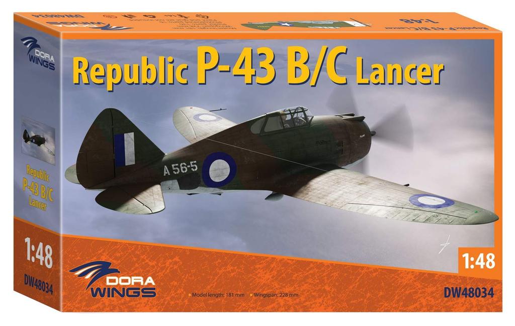 Plastikový model průzkumného letadla Republic Lancer DWS48034 1/48 P-43B/C