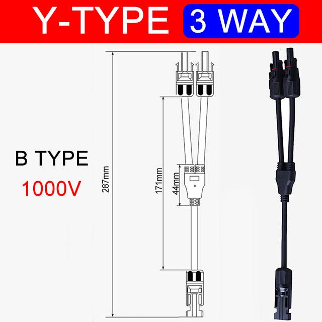 1/5/20/100 Sets Photovoltaic Solar Connector 1000V 30A Male Female 3-Way 4-Way 5-Way Plug DC PV Y Type 1 To 2/3/4 Adapter