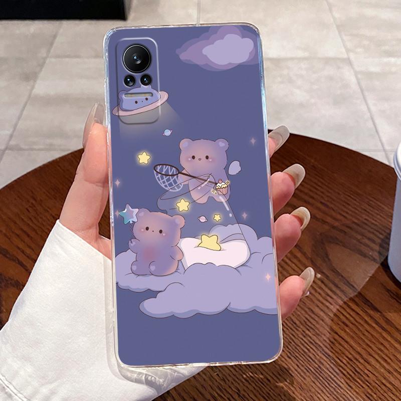 Casing For Xiaomi Mi Civi / 1S Ultra Thin Clear Transparent Aesthetic Cute Cat Astronaut Phone Case Back Protective Cover Shell