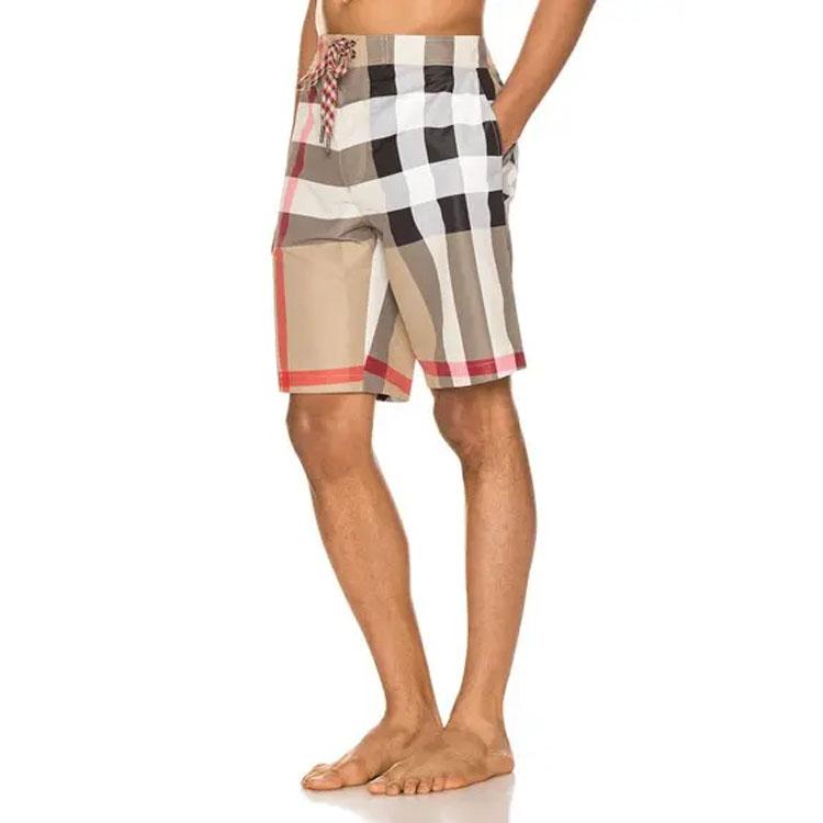 Burberry Men Check Swim Shorts Archive Beige 80226471