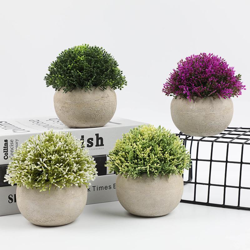 Simulation Green Plant Mini Pot Fake Plants Fake Flowers Bonsai Indoor Living Room Desktop Decoration Photo Props