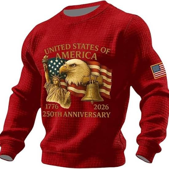 2025 Men's Plaid Embroidery Round Neck Digital Hoodie - New Loose European and American Style